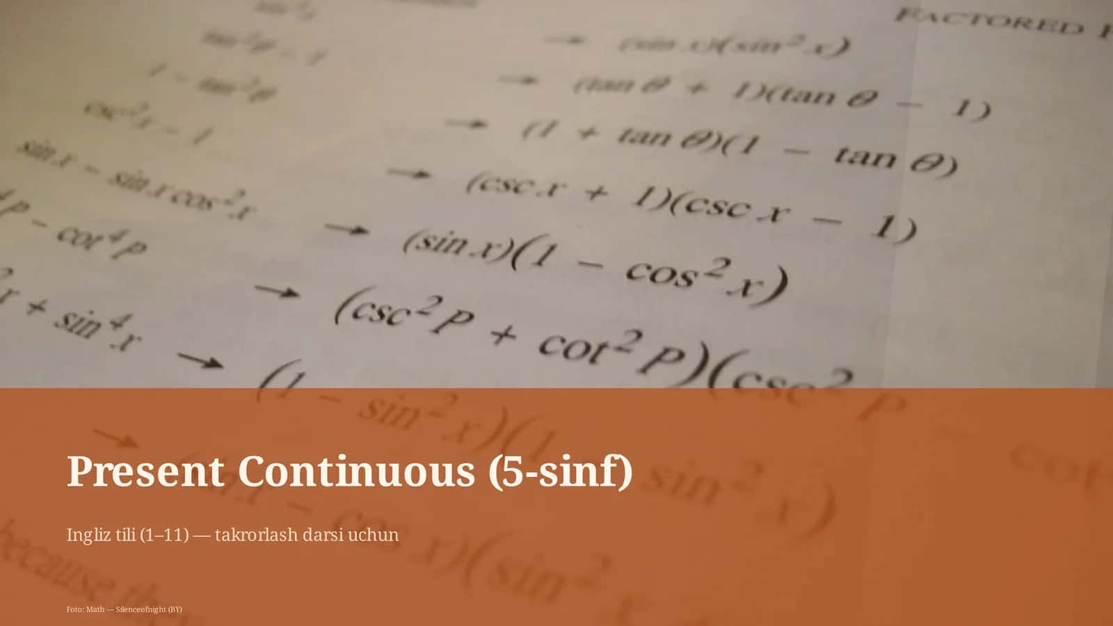 Present Continuous (5-sinf)