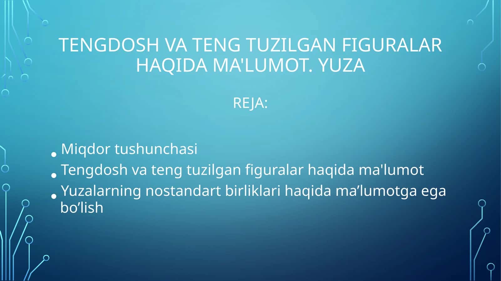 Tengdoshvatengtuzilganfiguralarhaqidama'lumot