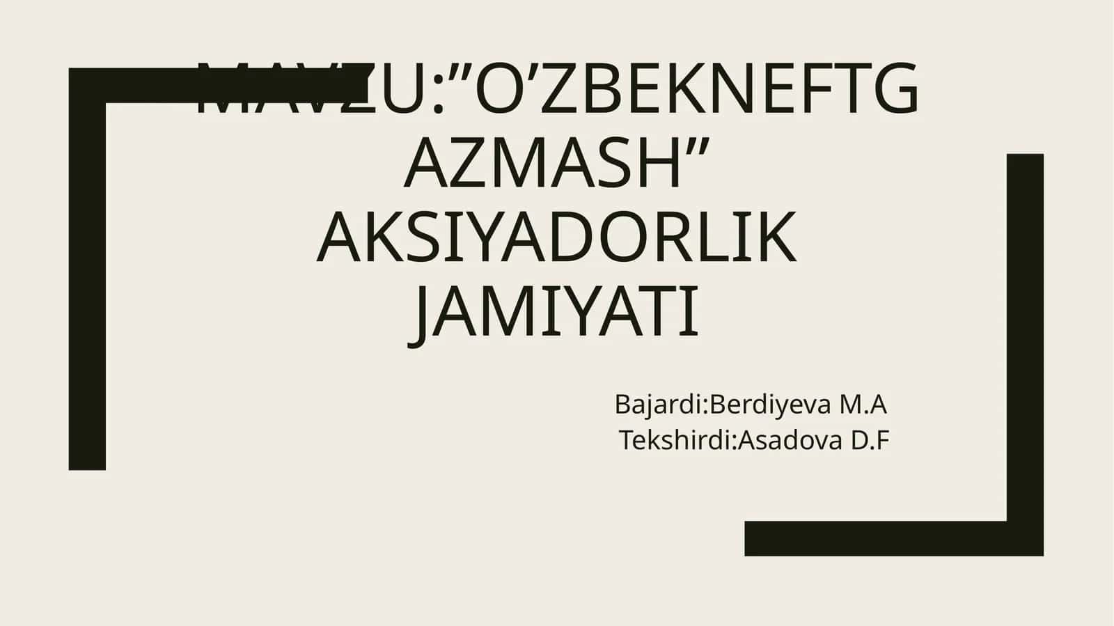 O’zbekneftgazmash aksiyadorlikjamiyati