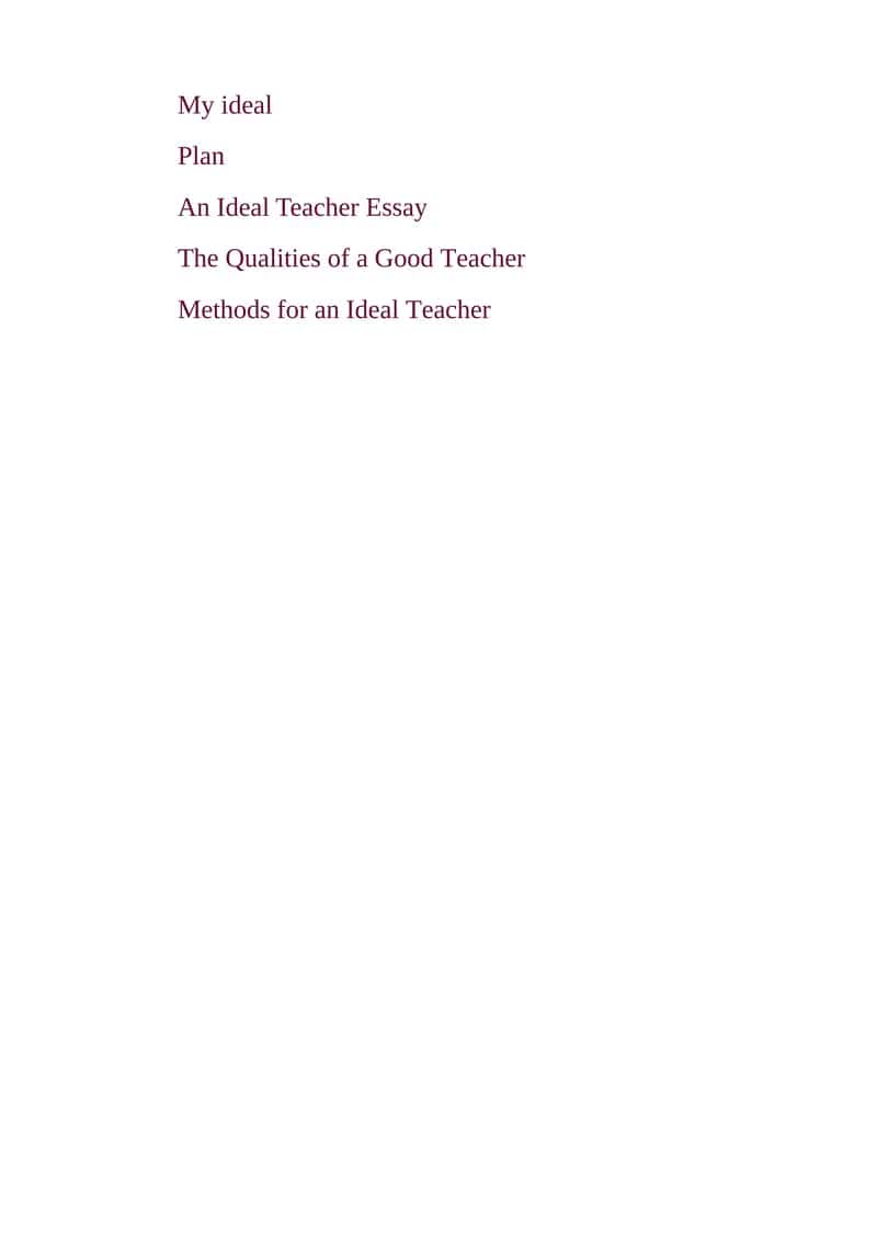 An Ideal Teacher Essay