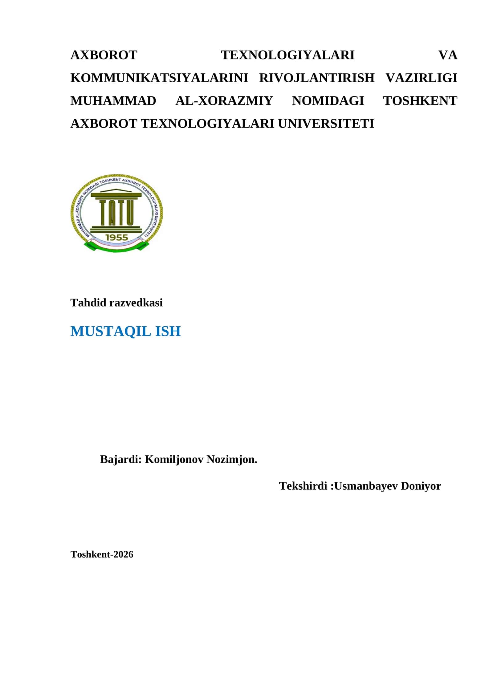 Tahdid razvedkasi 1