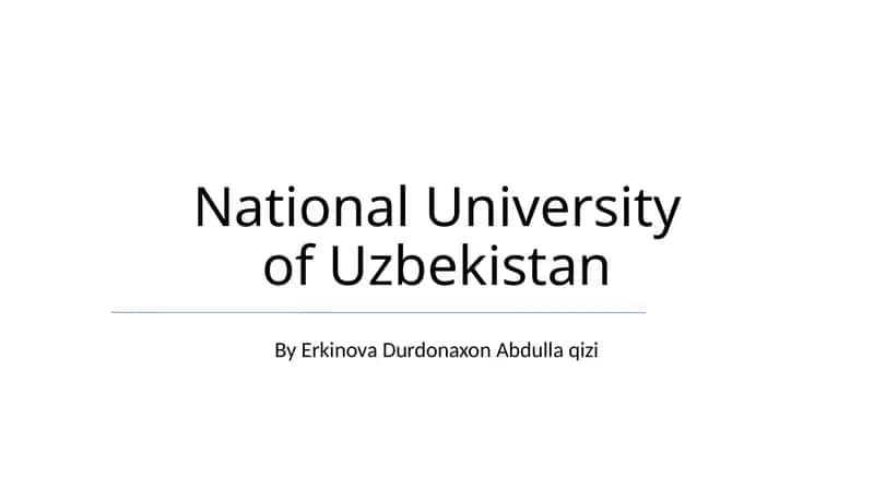 National University of Uzbekistan