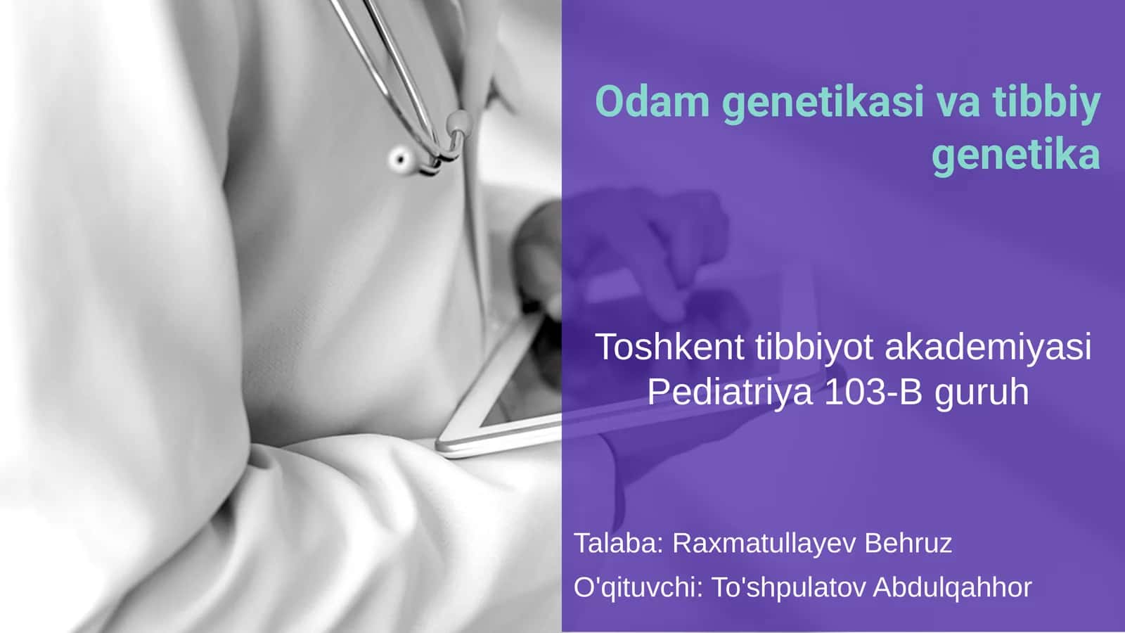 Odam genetikasi va tibbiy genetika