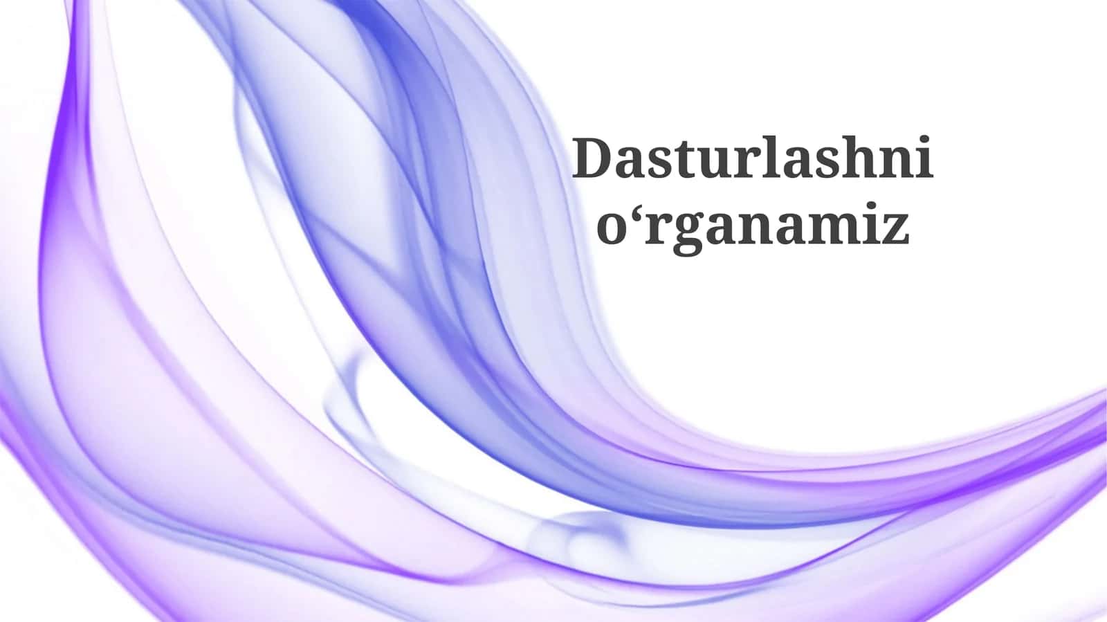 Dasturlash Tilining Asoslari