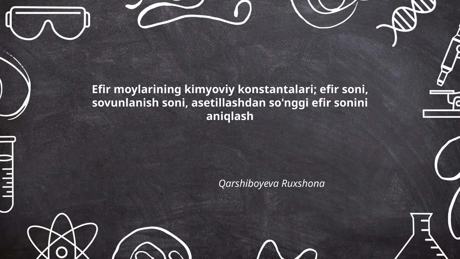 Efir Moylarining Kimyoviy Konstantalari