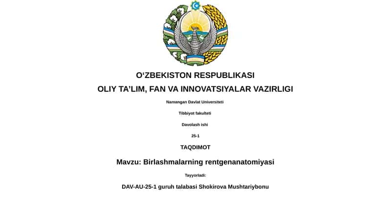 Birlashmalarning rentgenanatomiyasi