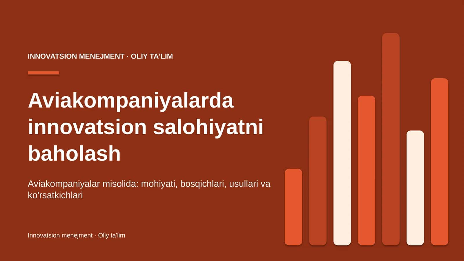 Aviakompaniyalarda innovatsion salohiyatni baholash