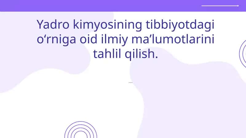 Yadro kimyosi tibbiyotdagi oʻrniga oid ilmiy maʼlumotlar