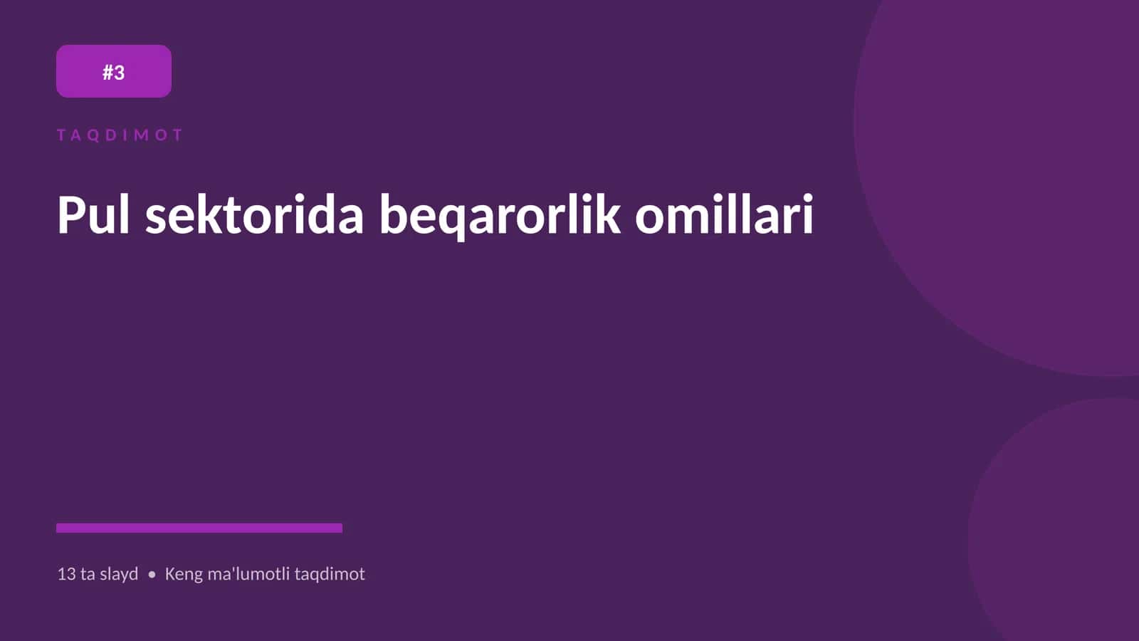 Pul sektorida beqarorlik omillari