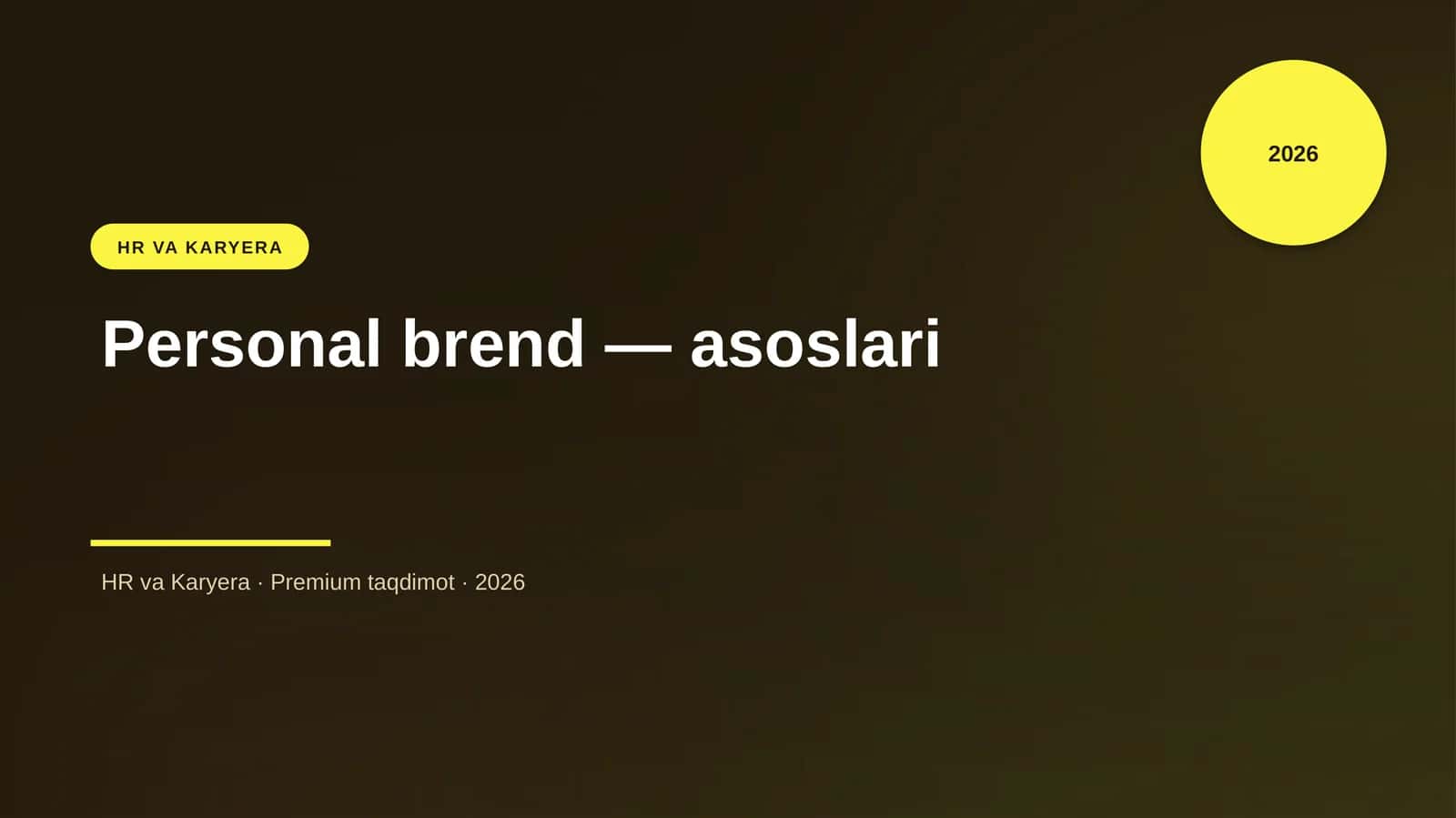 Personal brend — asoslari