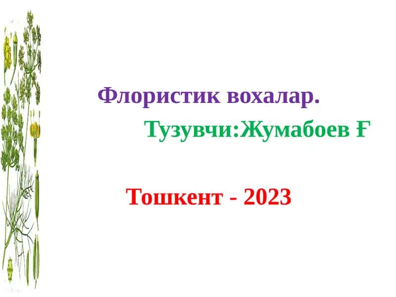 Флористик вохалар