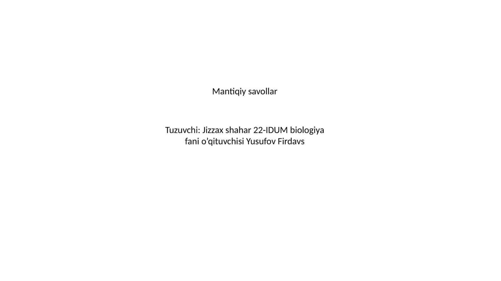 Mantiqiy savollar