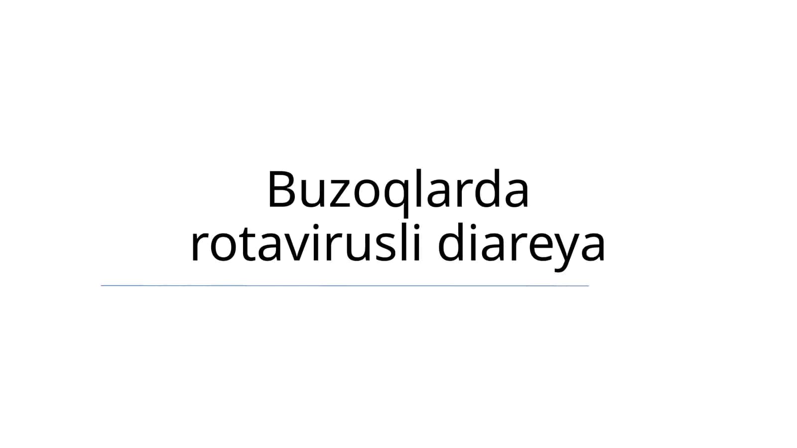 Buzoqlarda rotavirusli diareya