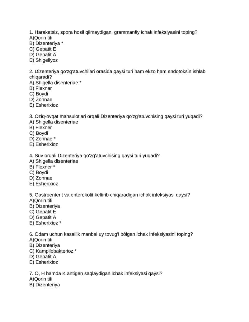 Qorin tifi testlar
