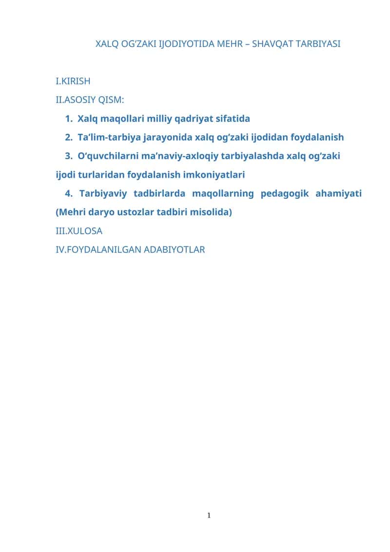 XАLQ OG’ZАKI IJODIYOTIDА MEHR – SHАVQАT TАRBIYАSI