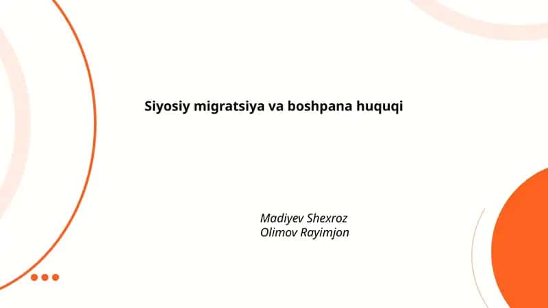Siyosiy migratsiya va boshpana huquqi