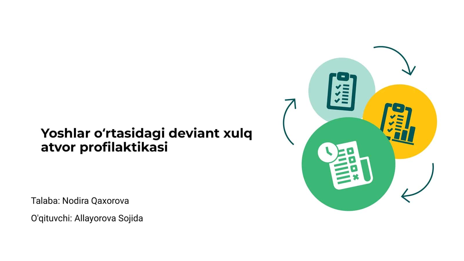 Yoshlar oʻrtasidagi deviant xulq atvor profilaktikasi