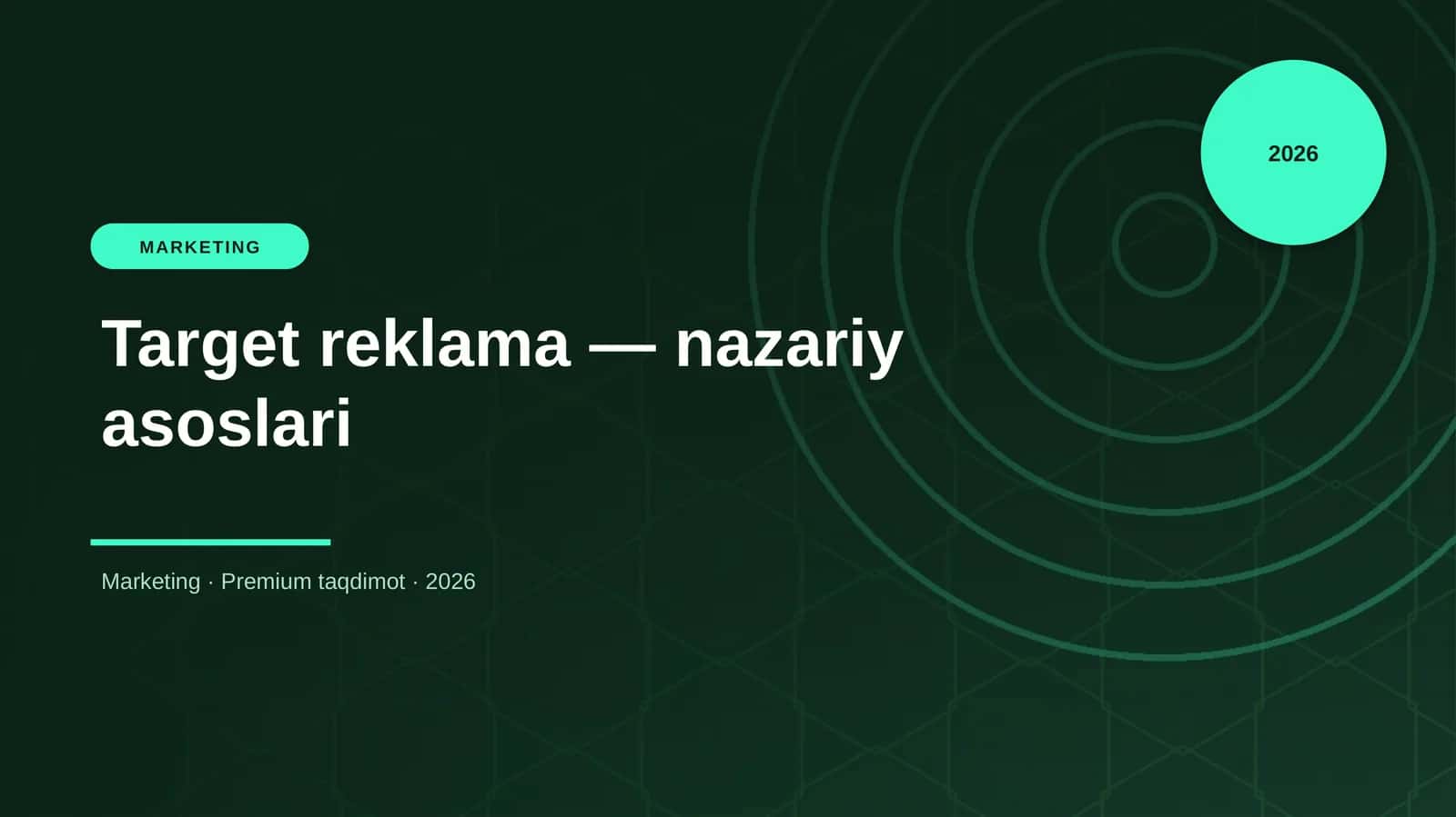 Target reklama — nazariy asoslari