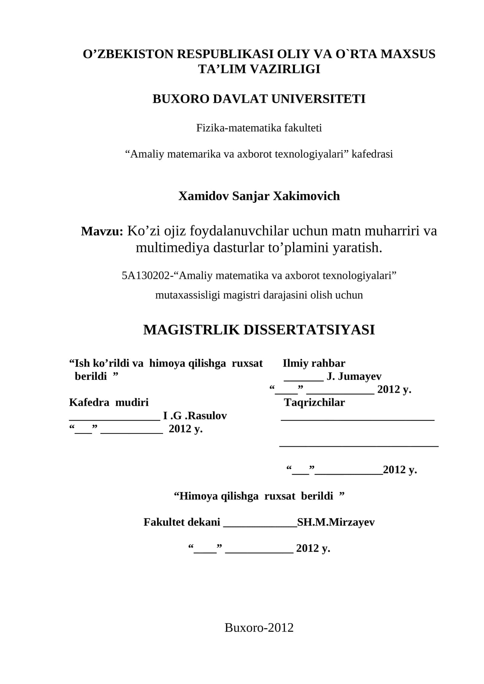 Matn muharriri va multimediya dasturlar to'plami
