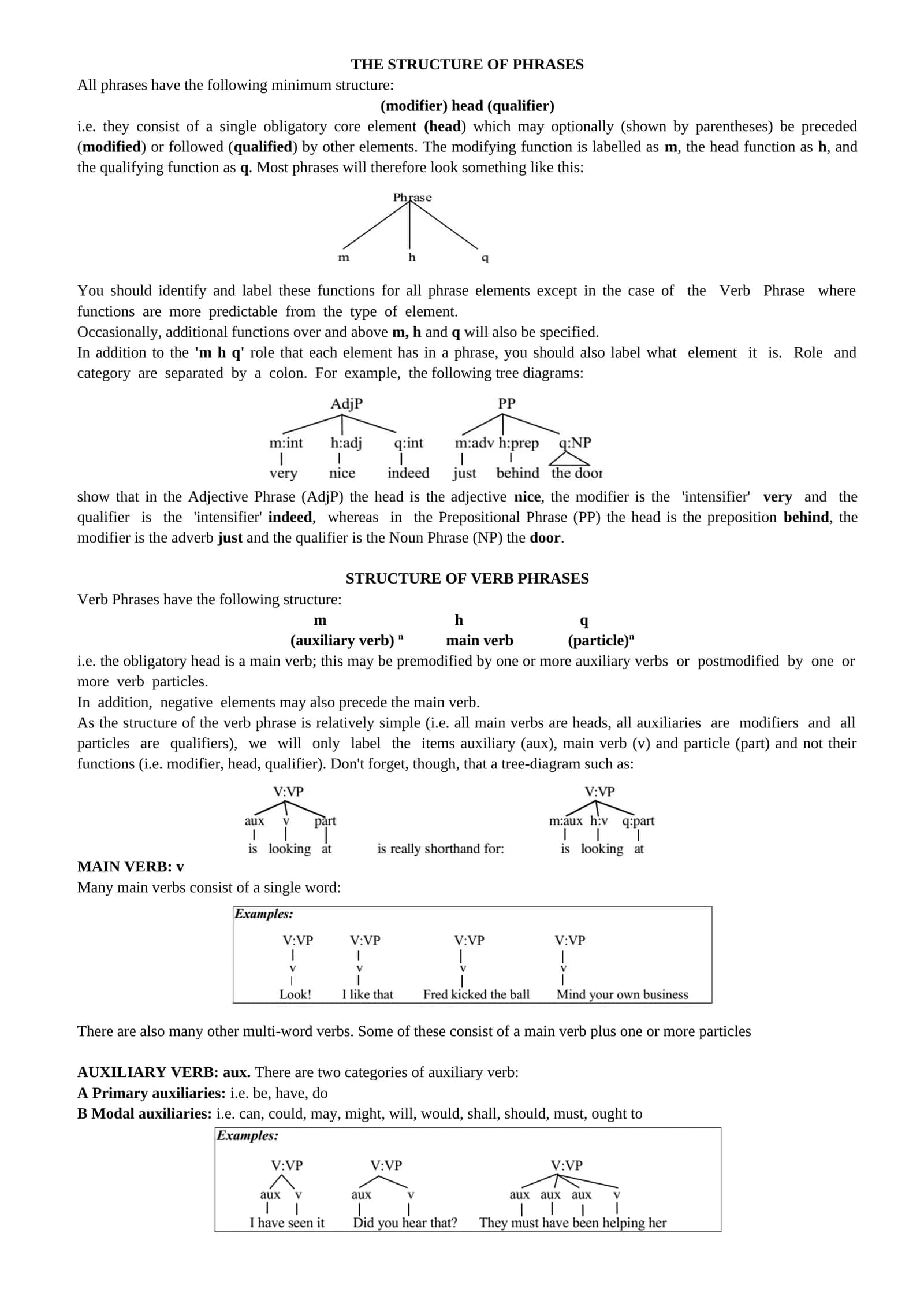THE STRUCTURE OF PHRASES