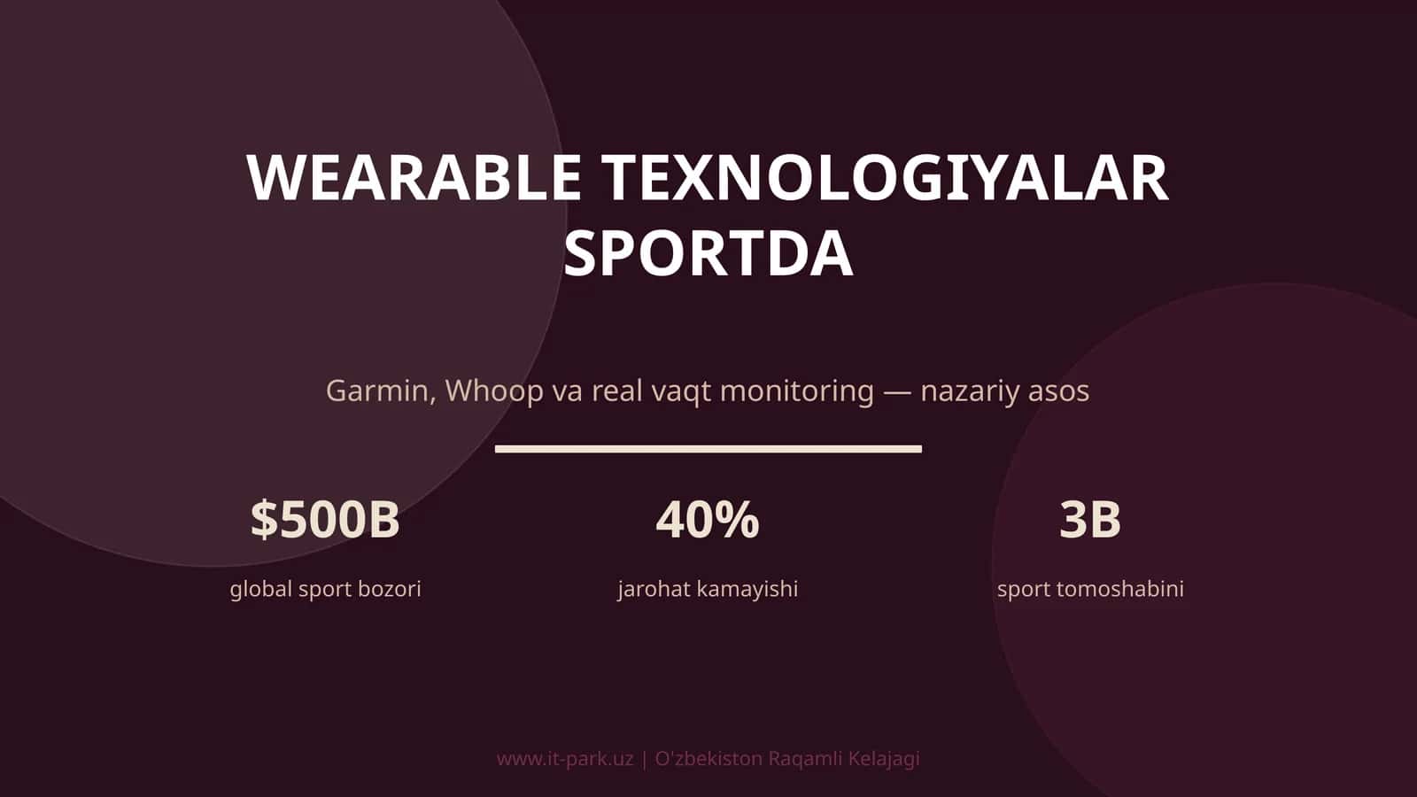 WEARABLE TEXNOLOGIYALAR SPORTDA