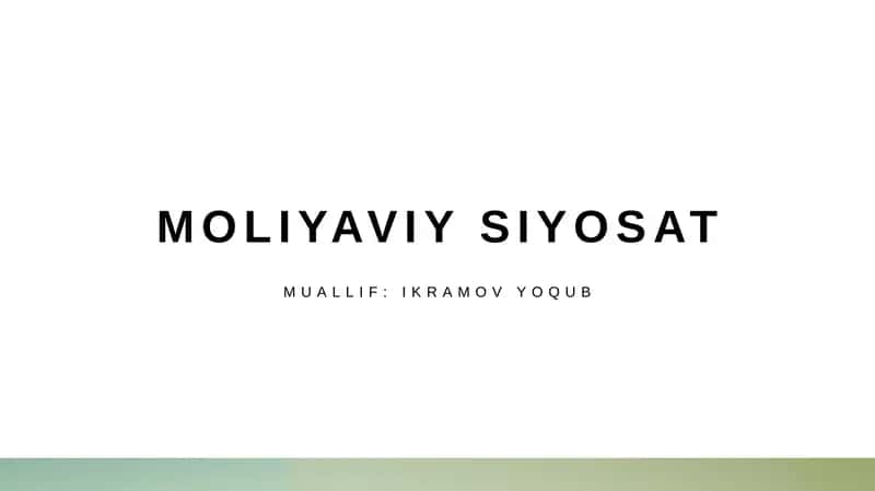 Moliyaviy siyosat