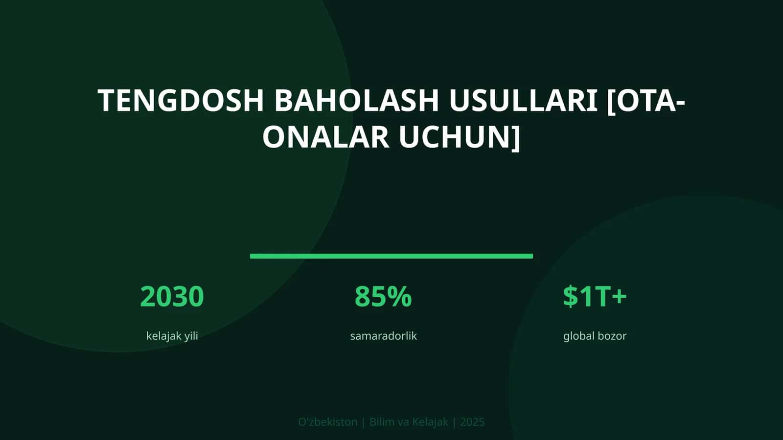 Tengdosh baholash usullari [ota-onalar uchun]