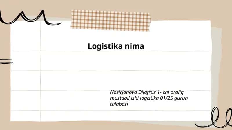 Logistika nima