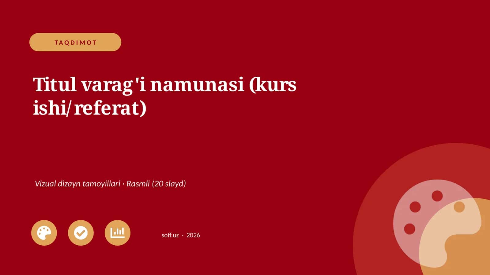 Titul varag'i namunasi (kurs ishi/referat)
