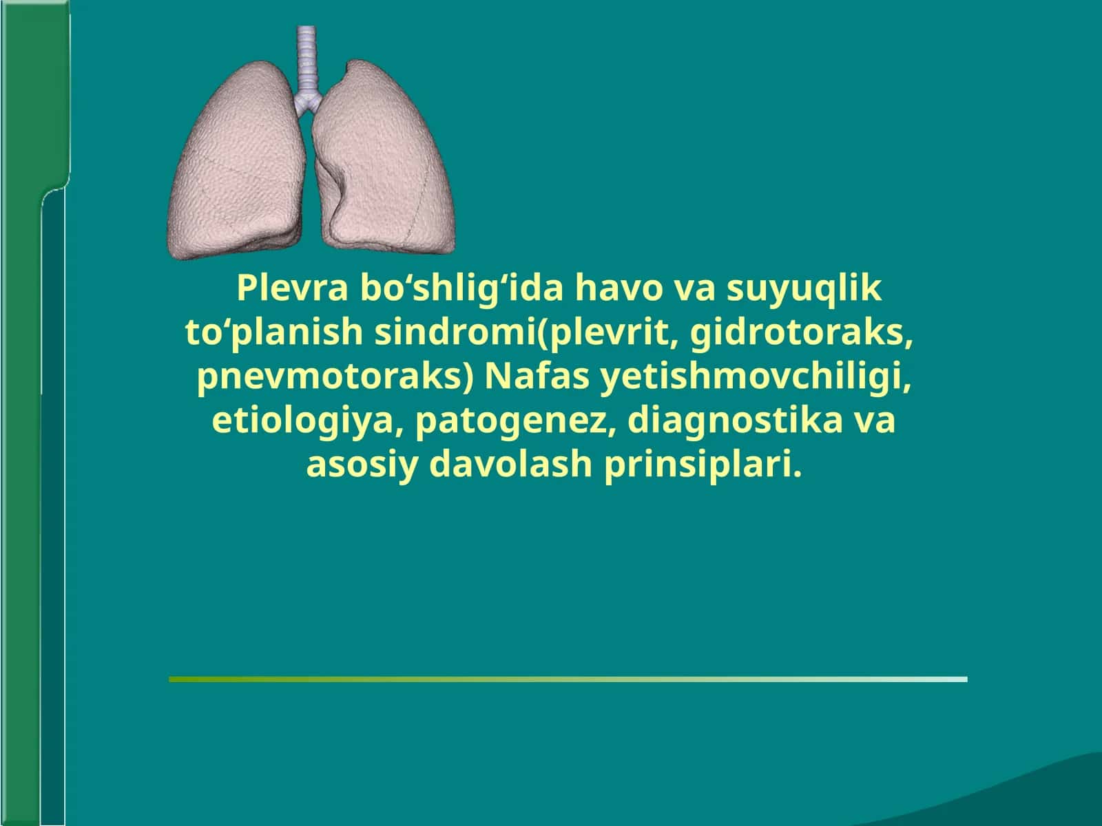 Plevra bo‘shlig‘ida havo va suyuqlik to‘planish sindromi