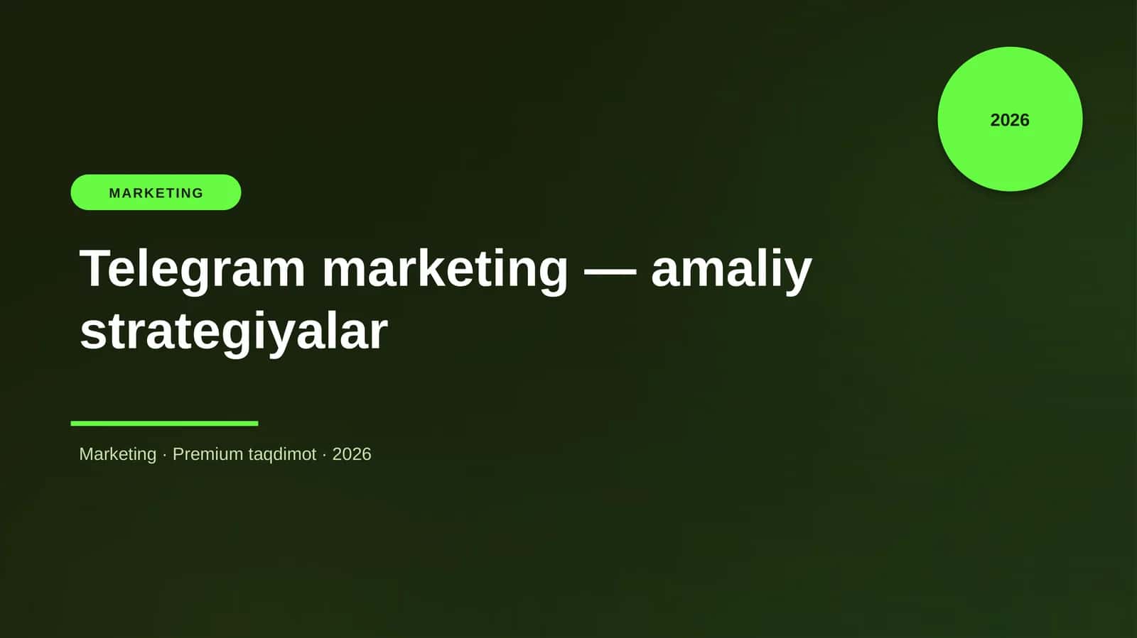 Telegram marketing — amaliy strategiyalar