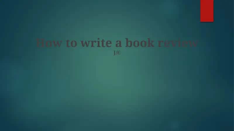 How to write a book review