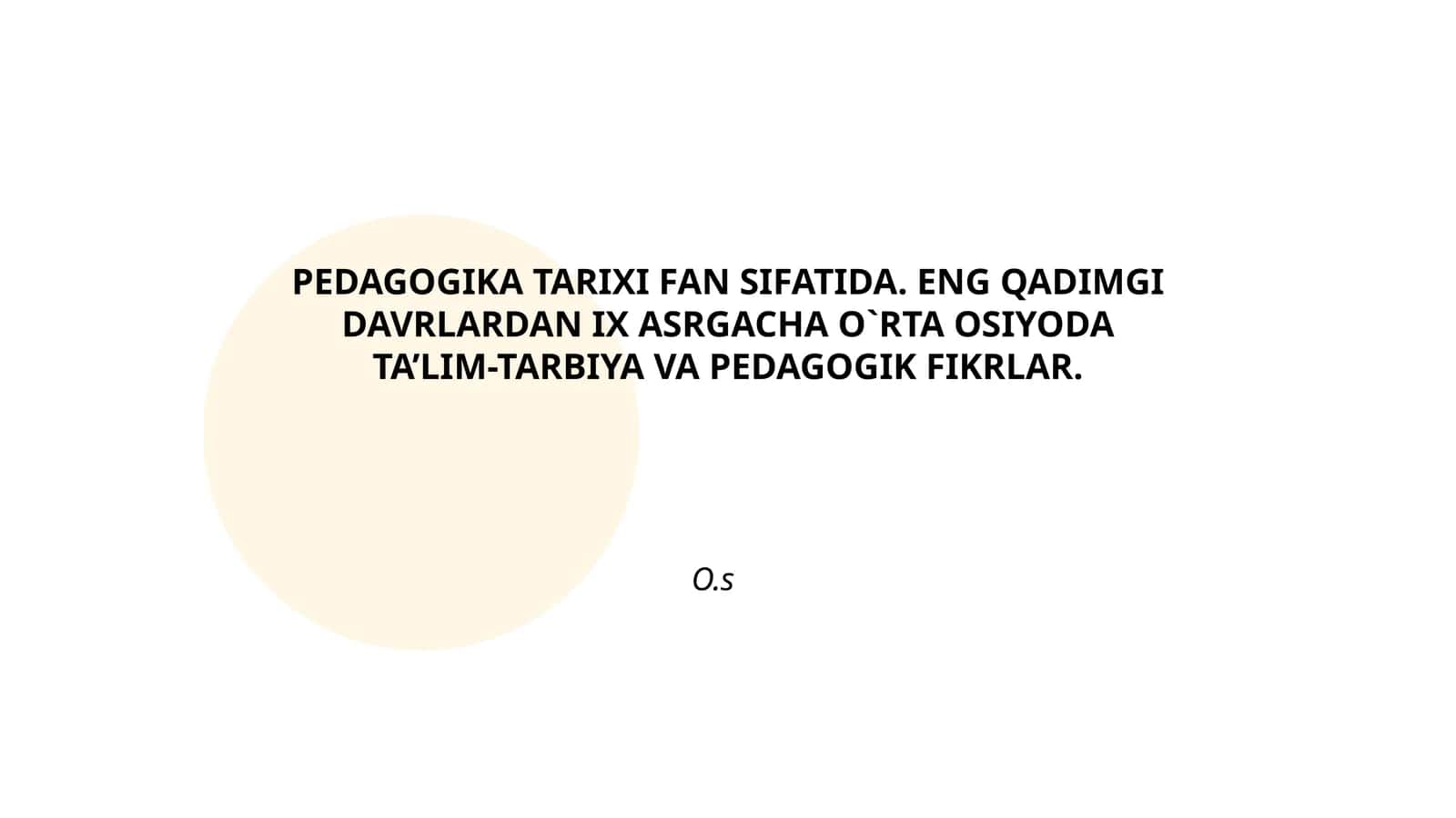 PEDAGOGIKA TARIXI FAN SIFATIDA