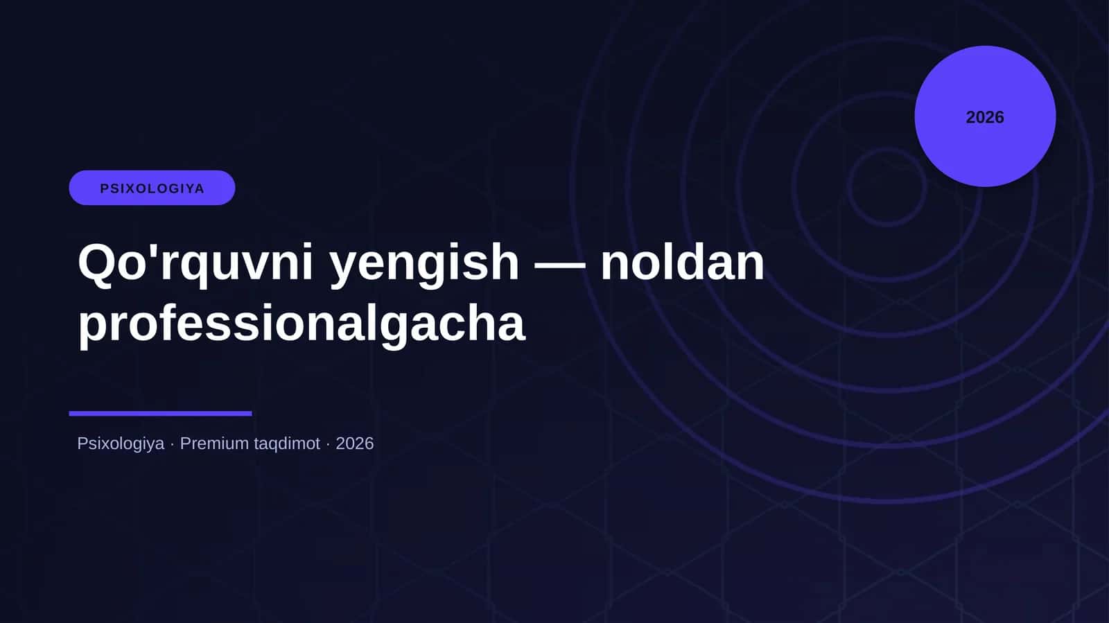Qo'rquvni yengish — noldan professionalgacha