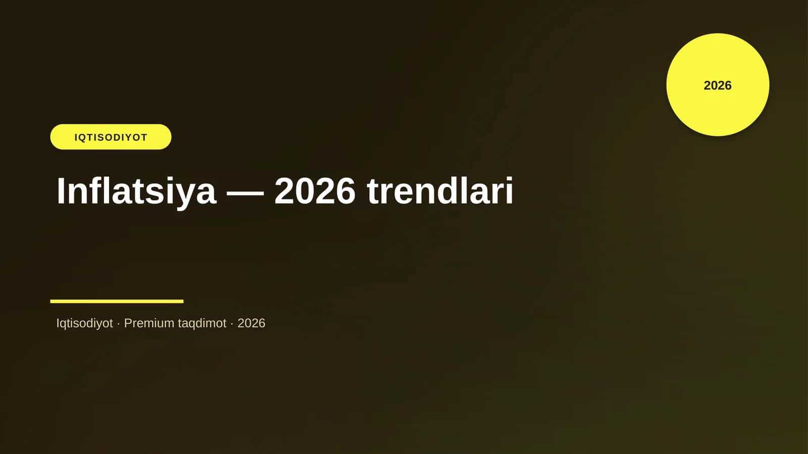 Inflatsiya — 2026 trendlari