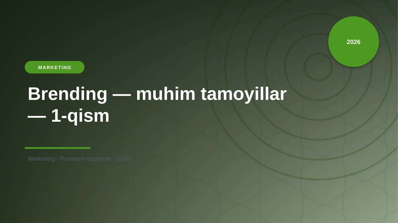 Brending — muhim tamoyillar — 1-qism