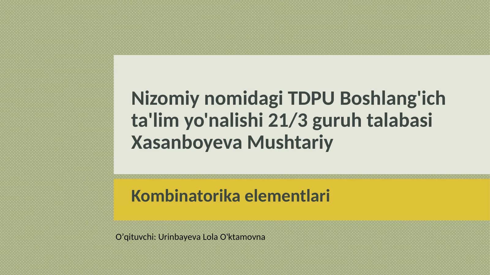 Kombinatorika elementlari