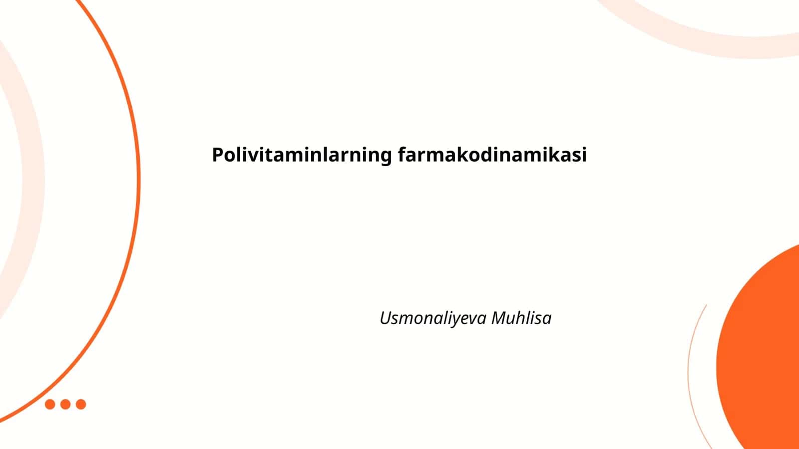 Polivitaminlarning farmakodinamikasi