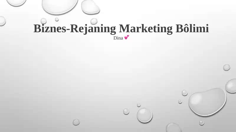 Biznes-Rejaning Marketing Bôlimi