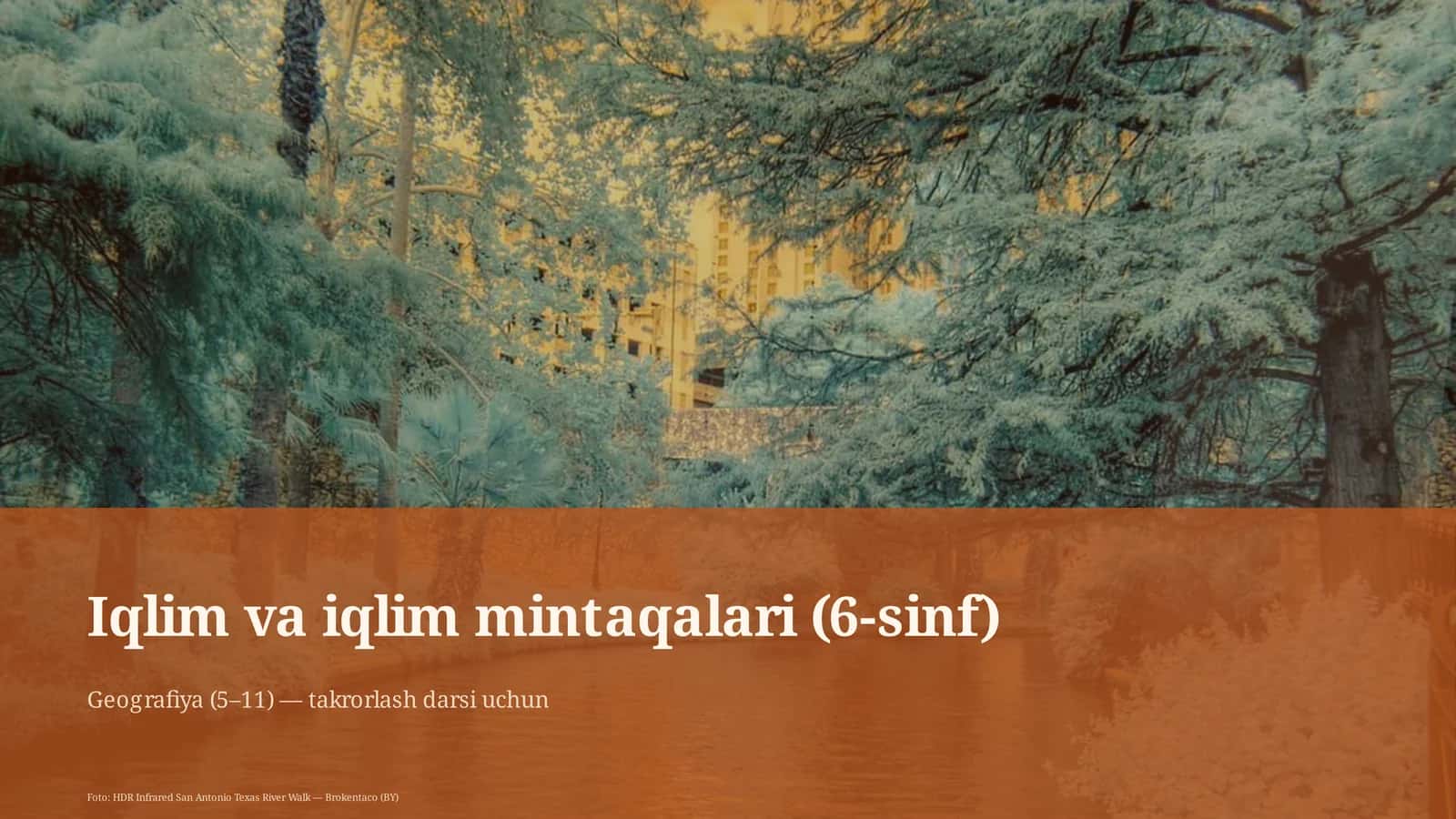 Iqlim va iqlim mintaqalari (6-sinf)