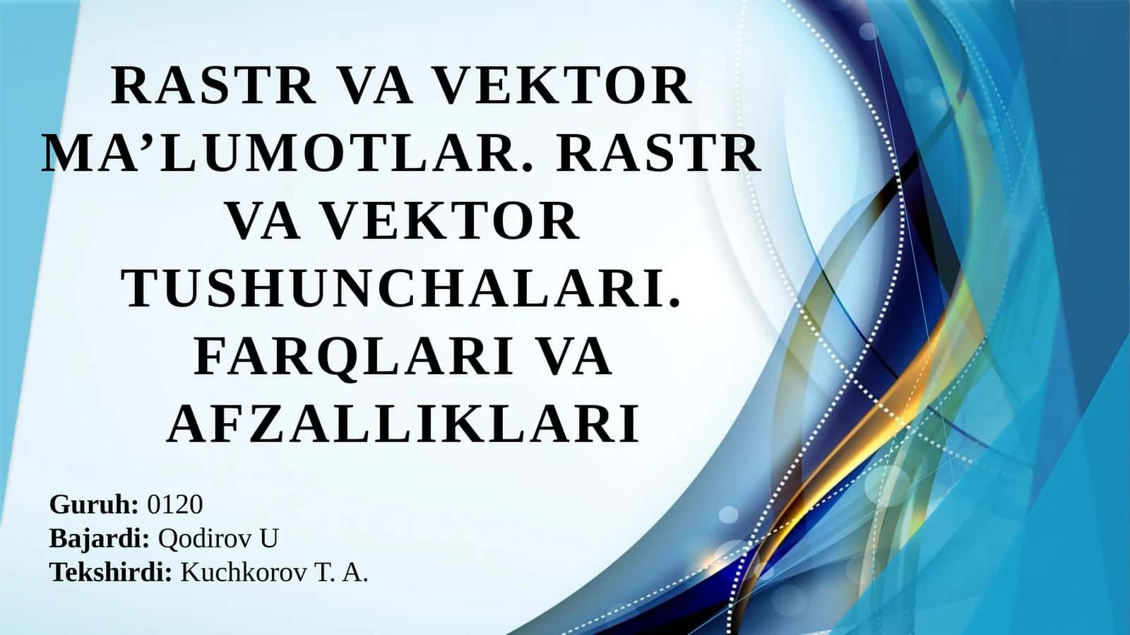 Rastr va vektor ma’lumotlar. Rastr va vektor tushunchalari. Farqlari va afzalliklari