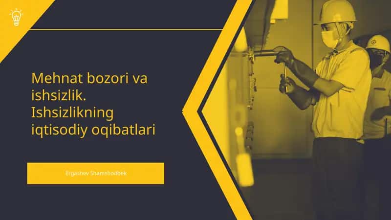 Mehnat bozori va ishsizlik. Ishsizlikning iqtisodiy oqibatlari