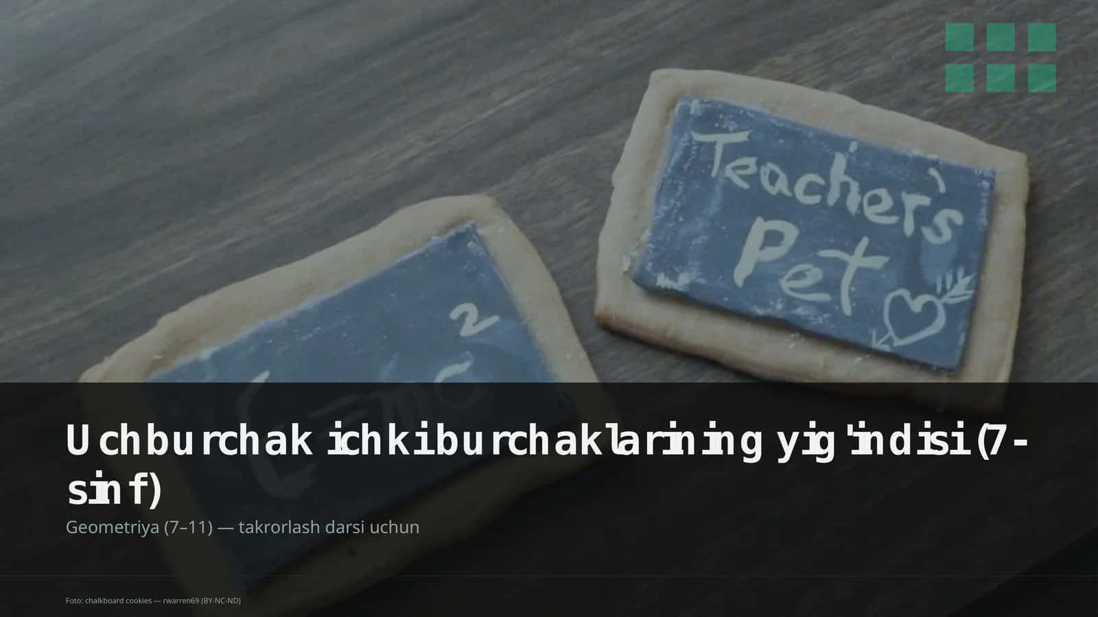 Uchburchak ichki burchaklarining yig'indisi (7-sinf)