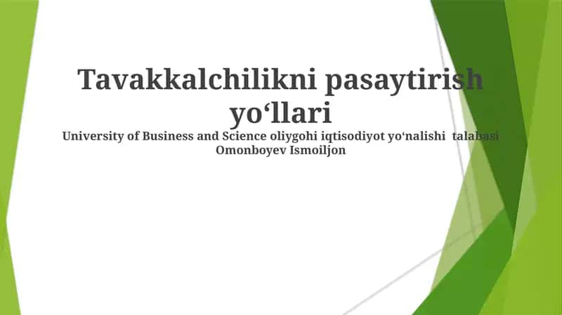 Xatarlarni Kamaytirish Bo'yicha Amaliy Tadbirlar
