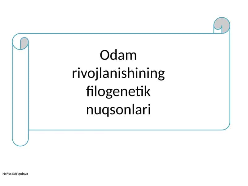 Filogenez va Ontogenez