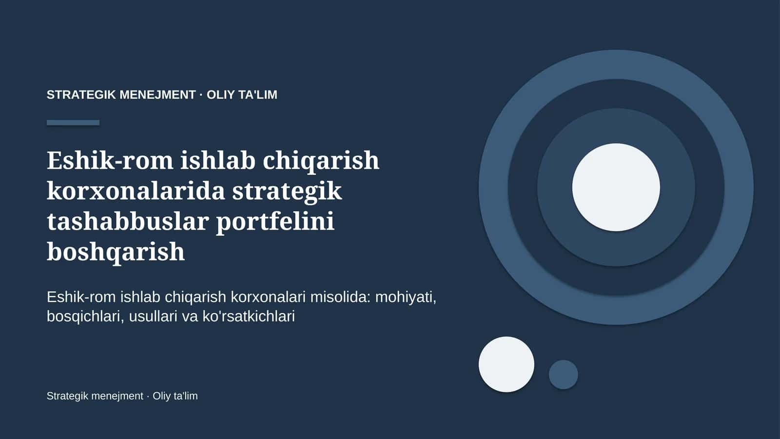 eshik rom ishlab chiqarish korxonalarida strategik tashabbuslar portfelini boshqarish 2970
