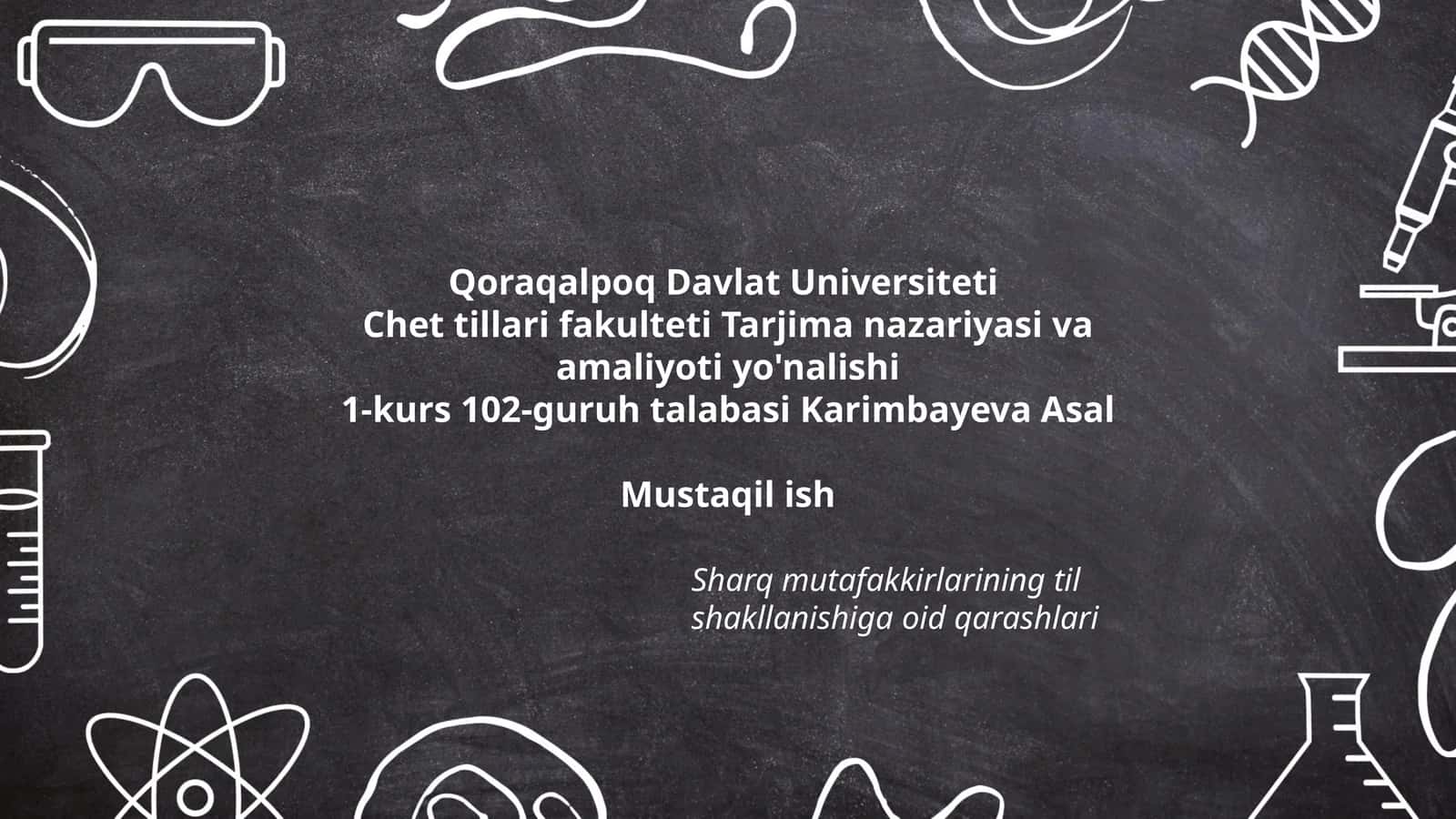 Sharq mutafakkirlarining til shakllanishiga oid qarashlari