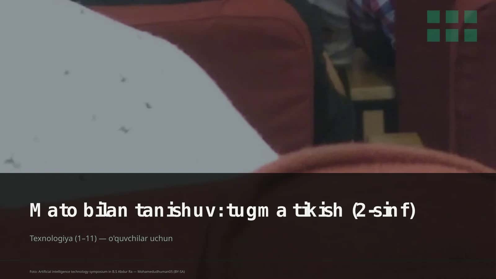Mato bilan tanishuv: tugma tikish (2-sinf)