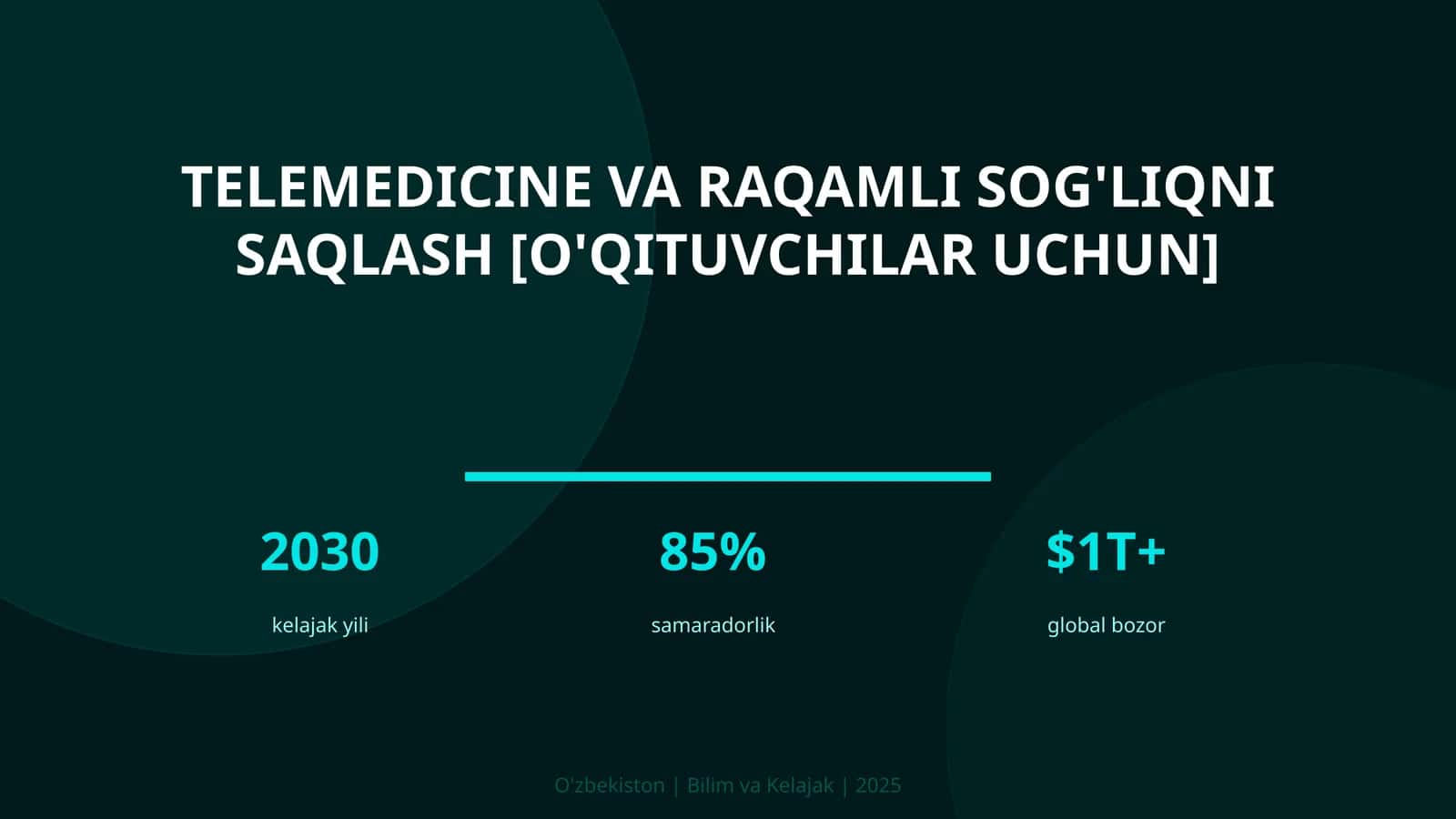 Telemedicine va raqamli sog'liqni saqlash [o'qituvchilar uchun]