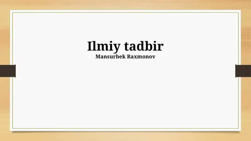 Ilmiy tadbir